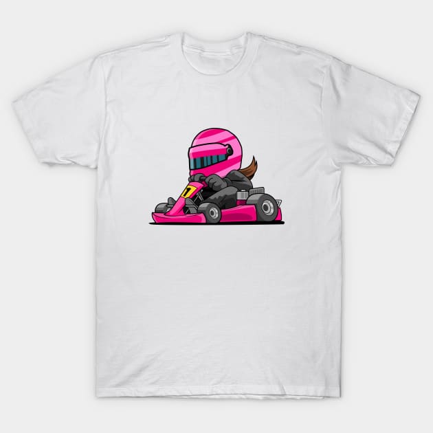 Go Kart Girl Racer T-Shirt by DavidSpeedDesign